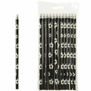 Fu&szlig;ball Bleistift mit Radiergummi - 12 Stk.