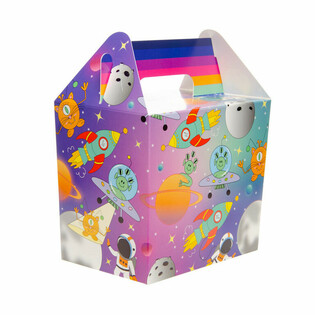 Weltraum Men&uuml;box / Gastgeschenkbox 14x10x17 cm (12 Stk.)