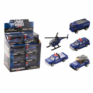 DIE CAST - MIX POLIZEIFAHRZEUGE, MASSSTAB 1:64 IM DISPLAY (24 Stk.)