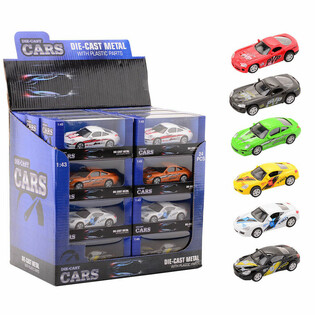 DIE CAST - SUPERSPORTWAGEN, MASSSTAB 1:43 IM DISPLAY (24 Stk.)