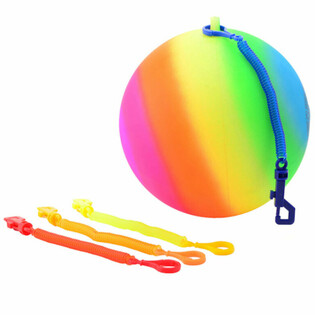 REGENBOGENBALL MIT SCHNUR / BUNGEE-BALL &Oslash;23 Cm (36 Stk.)