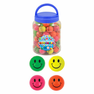 Smiley Flummis &Oslash;3.3cm - Dose mit 72 St&uuml;ck