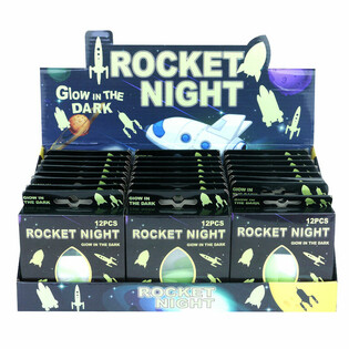 GLOW IN THE DARK WELTRAUM RAKETE F&Uuml;R DECKE IM DISPLAY (24 St.)