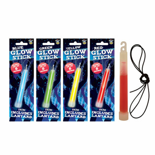 GLOW STICK KNICKLICHT - 15CM MIT KORDEL - MIX FARBEN IM DISPLAY (12 Stk.)
