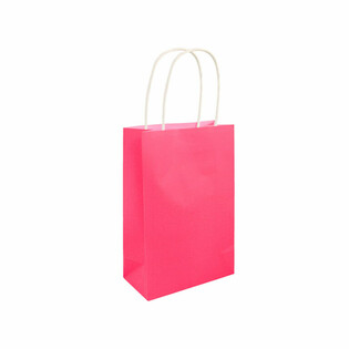 Papiert&uuml;te mit Henkel - 14x21x7cm - Neon-Pink (24 Stk.)