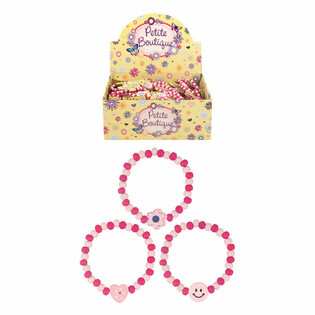 Holz Smiley M&auml;dchen Armb&auml;nder Display (120 Stk.)