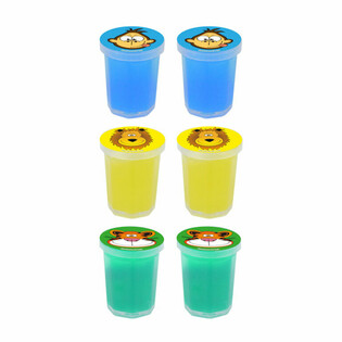 Dschungel Tier Schleim-T&ouml;pfchen (6er-Pack)
