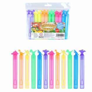 Bunte Dinosaurier Seifenblasen-St&auml;be (12er Pack)