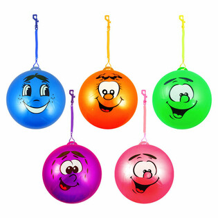 Smiley-Face-Bungee-Ball mit Schnur &Oslash; 23 cm (24 St&uuml;ck)