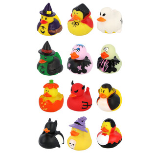 Halloween Badeenten Mix (12 St&uuml;ck) - 6 x 5 cm