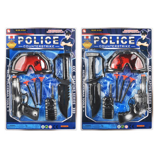 Polizei-Spielset mit Saugnapfpistole und Brille (6stuck)