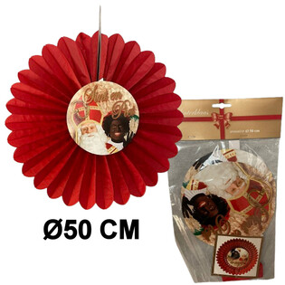 SINTERKLAAS DEKO-F&Auml;CHER &Oslash;50 CM - FALTBAR (6 Stk.)