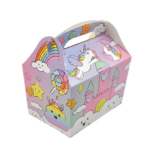 MENUBOX EINHORN / UNICORN - Ma&szlig;e 18.5x12x19 CM - FOODBOX - KIDSBOX (24 Stk.)