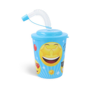 Trinkbecher / Eisbecher mit Strohhalm - Smiley (12 Stk.)