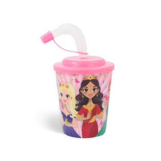 TRINKBECHER / EISBECHER MIT STROHHALM &ndash; PRINZESSINNEN (12 Stk.)