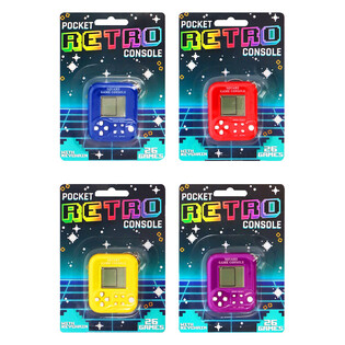 POCKET RETRO SPIELKONSOLE MIT SCHL&Uuml;SSELANH&Auml;NGER - 26 SPIELE (6 St.)