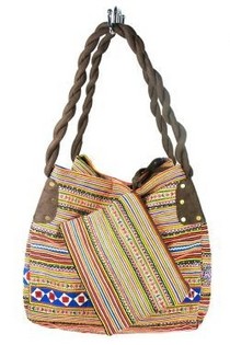 B-FAIR Handtasche Brokat Klein Braun & Blau (1 Stk.)