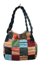 Handgefertigte Patchwork-Schultertasche B-Fair Klein Schwarz (1 Stk.)