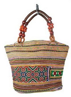 B-Fair Handtasche Beads Braun mit Perlenhenkel