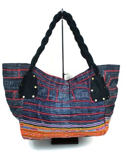 B-Fair Brokattasche klein, schwarz/Denim (1 Stk.)