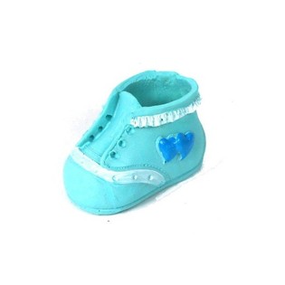 Geburtstorte Topper - Blauer Babyschuh (2 Stk.)